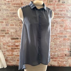 H&M Grey Sleeveless Sheer Top